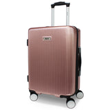 World Traveler Dejuno Monarch 20-Inch Carry-On Lightweight Hardside Polycarbonate Expandable Spinner Luggage with TSA Lock - Rose Gold