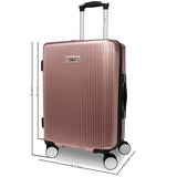 World Traveler Dejuno Monarch 20 - Inch Carry - On Lightweight Hardside Polycarbonate Expandable Spinner Luggage with TSA Lock - Rose Gold