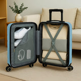 World Traveler Dejuno Motley 20 - Inch Carry - On Lightweight Hardside Expandable Spinner Luggage - Blue