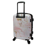 World Traveler Dejuno Pink Marble 3 - Piece Expandable Spinner Luggage Set