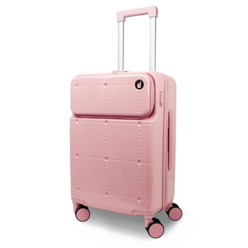 World Traveler Dejuno Smart 20 - Inch Carry - On Luggage with USB Ports - Pink