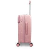 World Traveler Dejuno Smart 20 - Inch Carry - On Luggage with USB Ports - Pink