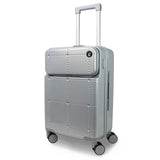 World Traveler Dejuno Smart 20-Inch Carry-On Luggage with USB Ports - Silver