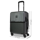 World Traveler Dejuno Tonal 20 - Inch Carry - On Polycarbonate Lightweight Hardside Expandable Spinner Luggage Suitcase with TSA Lock - Onyx