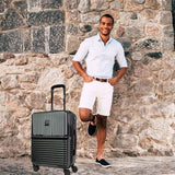 World Traveler Dejuno Tonal 20 - Inch Carry - On Polycarbonate Lightweight Hardside Expandable Spinner Luggage Suitcase with TSA Lock - Onyx