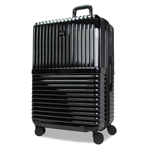 World Traveler Dejuno Tonal 28-Inch Polycarbonate Lightweight Hardside Expandable Spinner Luggage Suitcase with TSA Lock - Onyx