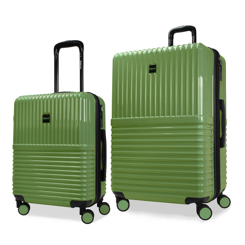 World Traveler Dejuno Tonal Lightweight Polycarbonate Hardside Expandable Spinner Luggage Suitcase with TSA Lock, Matcha, 2 - Piece Set(20in,28in)
