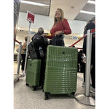 World Traveler Dejuno Tonal Lightweight Polycarbonate Hardside Expandable Spinner Luggage Suitcase with TSA Lock, Matcha, 2 - Piece Set(20in,28in)