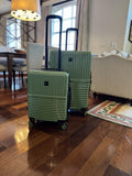 World Traveler Dejuno Tonal Lightweight Polycarbonate Hardside Expandable Spinner Luggage Suitcase with TSA Lock, Matcha, 2 - Piece Set(20in,28in)