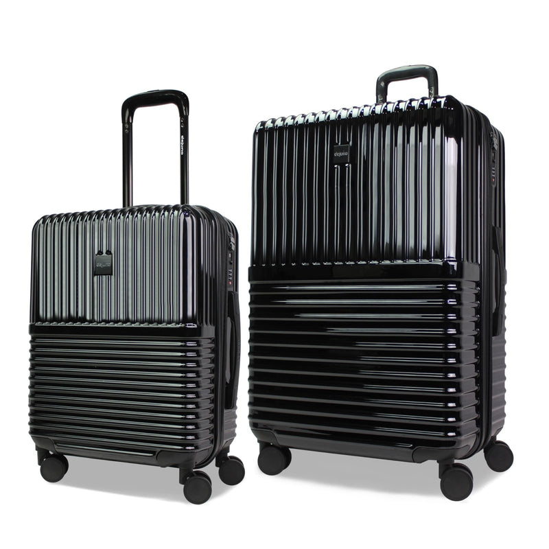 World Traveler Dejuno Tonal Lightweight Polycarbonate Hardside Expandable Spinner Luggage Suitcase with TSA Lock, Onyx, 2 - Piece Set(20in,28in)