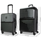 World Traveler Dejuno Tonal Lightweight Polycarbonate Hardside Expandable Spinner Luggage Suitcase with TSA Lock, Onyx, 2 - Piece Set(20in,28in)