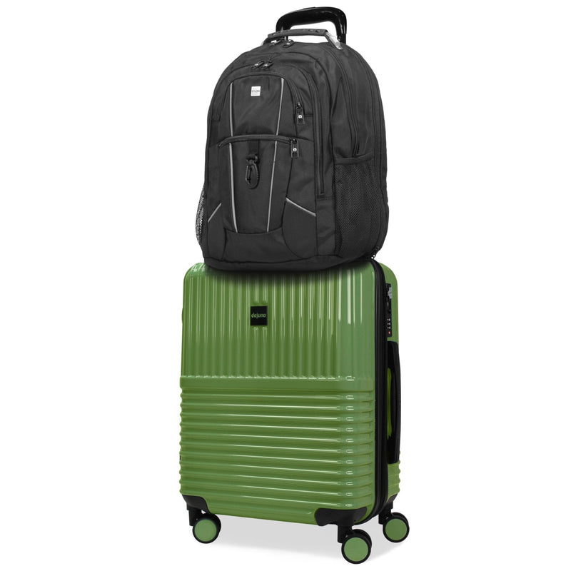 World Traveler Dejuno Ultimate Travel Combo Spinner Carry - On & Laptop Backpack 2 - Piece Luggage Set - Matcha