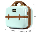 World Traveler Gatsby Vintage Style 2 - Piece Hardside Carry - On Retro Train Case Spinner Luggage Set - Mint