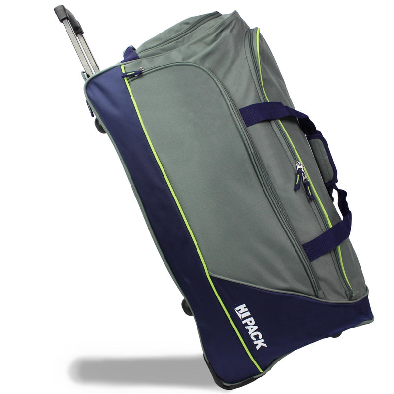 World Traveler Hipack Lightweight 28 - Inch Rolling Duffel Bag with Shoe Pocket, Grey Navy, 28 inch
