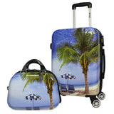 World Traveler Palm Tree Hardside 2 - Piece Carry - On Spinner Luggage Set