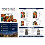 World Traveler Paris Nights 4-Piece Polycarbonate Spinner Luggage Set – Expandable Hardside Suitcases with TSA Lock, 20" Carry-On, 24" Medium, 28" Large Checked Luggage & 13" Travel Case