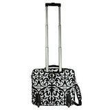 World Traveler Rolling 17-Inch Laptop Briefcase Computer Case - Black Trim Damask