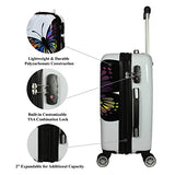 World Traveler VentureX Medium Checked Luggage, Hardshell Suitcase With Spinner Wheels - Butterfly