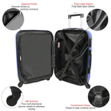 World Traveler VentureX Medium Checked Luggage, Hardshell Suitcase With Spinner Wheels - Dejuno Blue