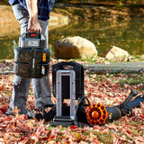 WORX Nitro WG572 80V Cordless Leaf Blower, Backpack Blower with 800CFM & 150MPH, Electric Blower for Lawn Care with Brushless Motor & Variable Air Control, 4 Batteries & Basecamp Charger Included