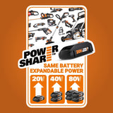 WORX Nitro WG572 80V Cordless Leaf Blower, Backpack Blower with 800CFM & 150MPH, Electric Blower for Lawn Care with Brushless Motor & Variable Air Control, 4 Batteries & Basecamp Charger Included