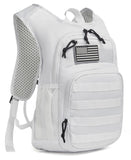 wotony Hydration Backpack with Water Bladder for Hiking Tactical Hydration Pack for Men Women Molle Water Backpack for Hiking (White, 2L - Bladder)