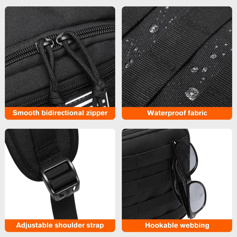 wotony Hydration Backpack with Water Bladder for Hiking Tactical Hydration Pack for Men Women Molle Water Backpack for Hiking (White, 2L - Bladder)