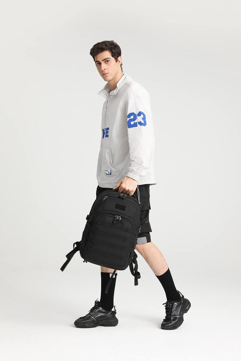 Wotony Military tactical backpack, backpack for men black small tactical assault bag (Black, 18.5 inch)