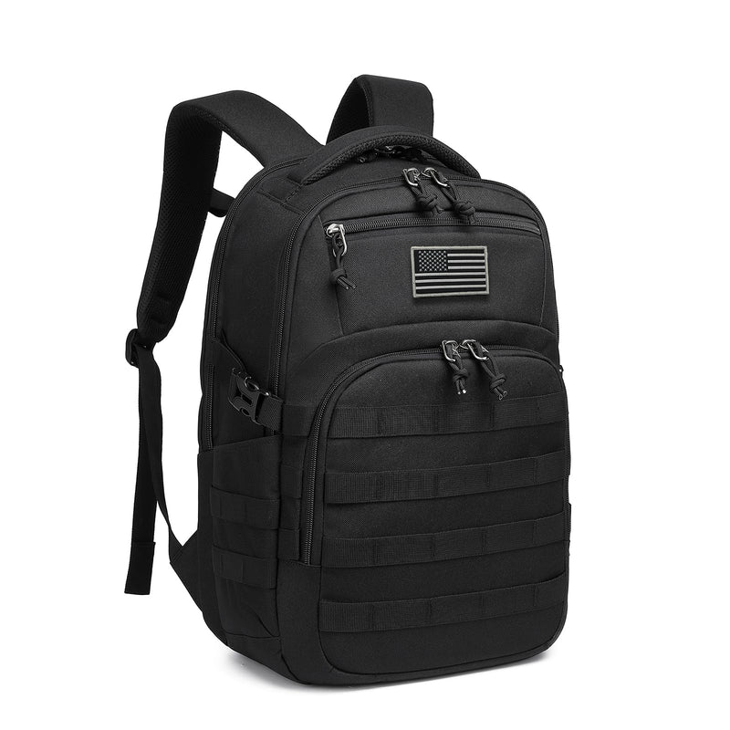 Wotony Military tactical backpack, backpack for men black small tactical assault bag (Black, 20 inch)
