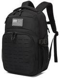 Wotony Military tactical backpack Laser - Cut MOLLE Webbing, backpack for men black small tactical assault bag (Black, 18.5 inch)