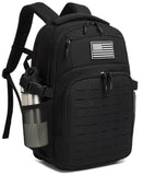 Wotony Military tactical backpack Laser-Cut MOLLE Webbing, backpack for men black small tactical assault bag (Black, 18.5 inch)