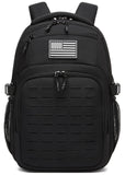 Wotony Military tactical backpack Laser - Cut MOLLE Webbing, backpack for men black small tactical assault bag (Black, 18.5 inch)