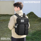 Wotony Tactical Backpack - Military waterproof backpack with multiple pockets and tactical gear for the outdoors (Black, 25L)