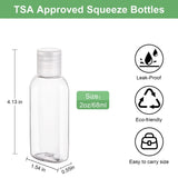 Wowang Travel Bottles for Toiletries 5 Pack 2oz TSA Approved Squeezable Travel Size Containers Leak - proof Shampoo and Conditioner Bottles Refillable Plastic Squeeze Bottle(Clear)