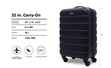 Wrangler 21.5" Spinner Carry - On Luggage, Navy Blue