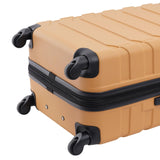 Wrangler 4 Piece Miami Luggage and Packing Cubes Set, Amber Gold
