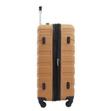 Wrangler 4 Piece Miami Luggage and Packing Cubes Set, Amber Gold
