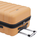 Wrangler 4 Piece Miami Luggage and Packing Cubes Set, Amber Gold