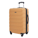 Wrangler 4 Piece Miami Luggage and Packing Cubes Set, Amber Gold