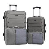 Wrangler 4 Piece Miami Luggage and Packing Cubes Set, Desert Taupe