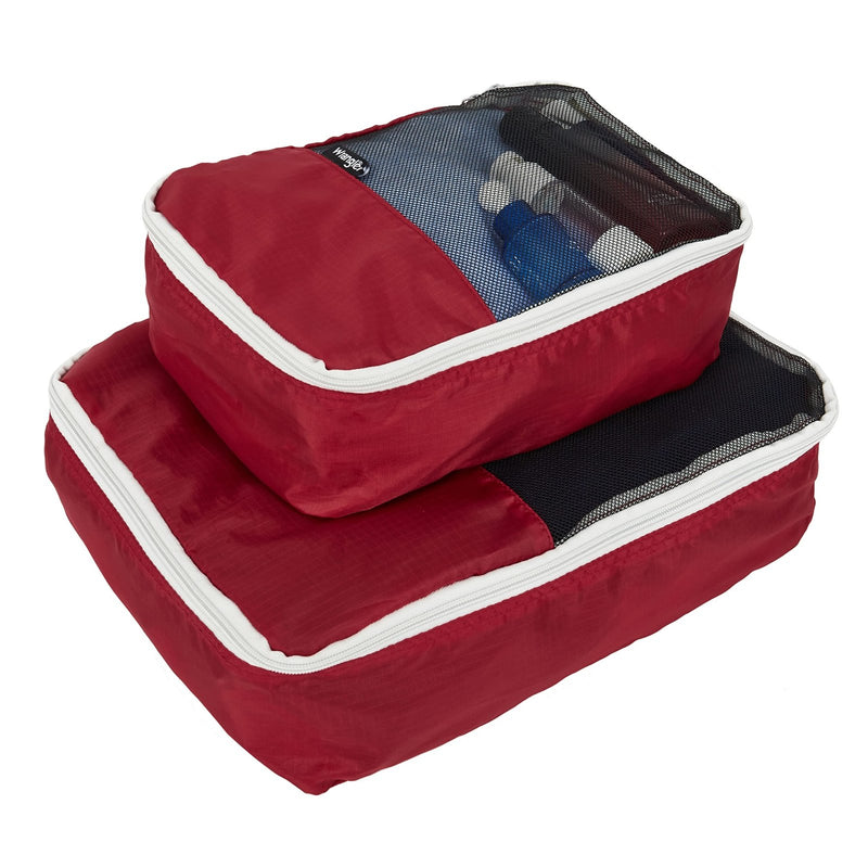 Wrangler 5 Piece Luggage & Travel Accessories Set, Red