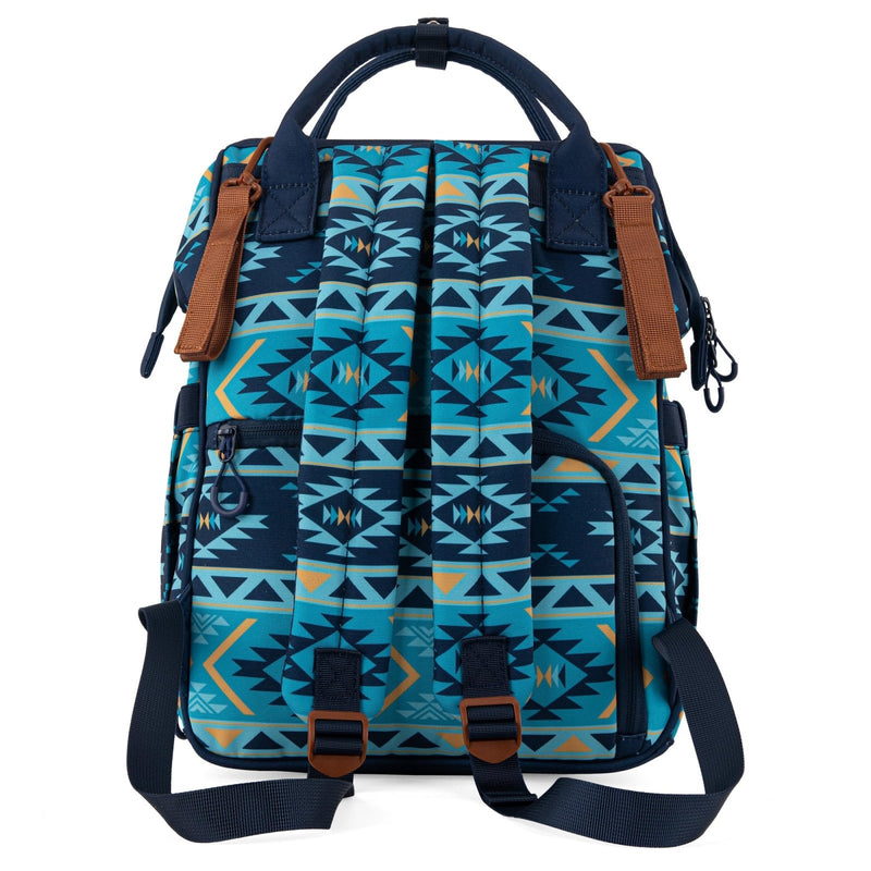 Wrangler Aztec Backpack Organized Daypack Travel Baby Bag with Stroller Strap and Side Bottle Pockets WG2204 - 9110NY