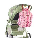 Wrangler Aztec Backpack Organized Daypack Travel Baby Bag with Stroller Strap and Side Bottle Pockets WG2204 - 9110PK