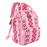 Wrangler Aztec Backpack Organized Daypack Travel Baby Bag with Stroller Strap and Side Bottle Pockets WG2204 - 9110PK