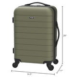 Wrangler Smart Spinner Hardside Luggage, 22 - Inch Carry - On, Olive Green