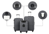Wrangler Smart Spinner Hardside Luggage, 3 Piece Set, Quiet Shade