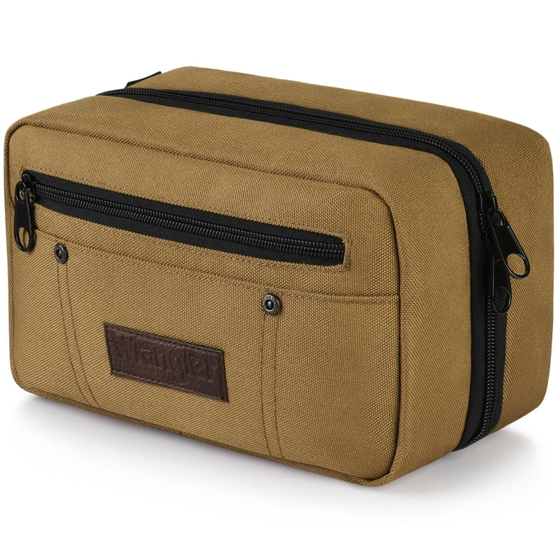 Wrangler Toiletry Bag for Men, Travel Shaving Dopp Kit, Oxford Fabric Tech Kit Bathroom Organizer, Gifts for Men