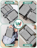 WTREE 4 - Piece Packing Cubes Travel Accessories Set for Suitcases - Luggage Organizer Bags with Double Zipper - Mesh Top - Small/Medium/Large/Slim - Grey