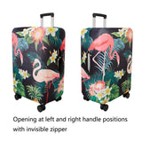 WUJIAONIAO Travel Luggage Cover Baggage Suitcase Cover Protector Skins 18 - 32 Inch (Flower flamingo, L (for 25 - 28 inch luggage))