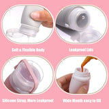 WXOIEOD 1 oz Travel Bottles, Leakproof Silicone Squeeze Bottle Mini Travel Size Container for Toiletries Lotion Shampoo and Conditioner Liquid Salad Dressing to go Condiment, TSA Approved, 4 Pack